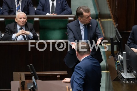  08.01.2026 WARSZAWA SEJM<br />POSIEDZENIE SEJMU<br />N/Z MARCIN KIERWINSKI JAROSLAW KACZYNSKI MARIUSZ BLASZCZAK<br /> 