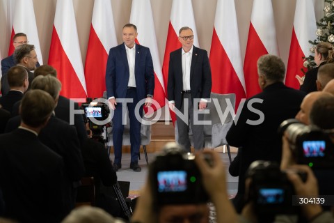  08.01.2026 WARSZAWA<br />SPOTKANIE PREZYDENTA KAROLA NAWROCKIEGO Z ANDRZEJEM DUDA<br />N/Z PREZYDENT KAROL NAWROCKI ANDRZEJ DUDA<br />FOT. MARCIN BANASZKIEWICZ / FOTONEWS  