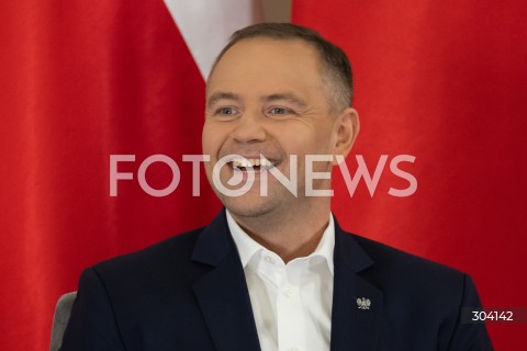  08.01.2026 WARSZAWA<br />SPOTKANIE PREZYDENTA KAROLA NAWROCKIEGO Z ANDRZEJEM DUDA<br />N/Z PREZYDENT KAROL NAWROCKI<br />FOT. MARCIN BANASZKIEWICZ / FOTONEWS  