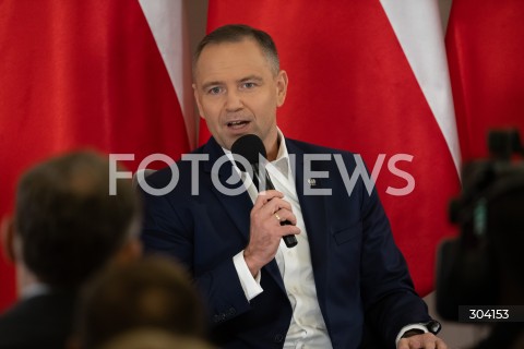  08.01.2026 WARSZAWA<br />SPOTKANIE PREZYDENTA KAROLA NAWROCKIEGO Z ANDRZEJEM DUDA<br />N/Z PREZYDENT KAROL NAWROCKI<br />FOT. MARCIN BANASZKIEWICZ / FOTONEWS  