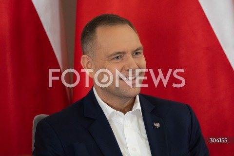  08.01.2026 WARSZAWA<br />SPOTKANIE PREZYDENTA KAROLA NAWROCKIEGO Z ANDRZEJEM DUDA<br />N/Z PREZYDENT KAROL NAWROCKI<br />FOT. MARCIN BANASZKIEWICZ / FOTONEWS  