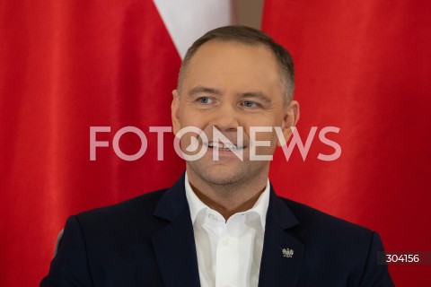  08.01.2026 WARSZAWA<br />SPOTKANIE PREZYDENTA KAROLA NAWROCKIEGO Z ANDRZEJEM DUDA<br />N/Z PREZYDENT KAROL NAWROCKI<br />FOT. MARCIN BANASZKIEWICZ / FOTONEWS  