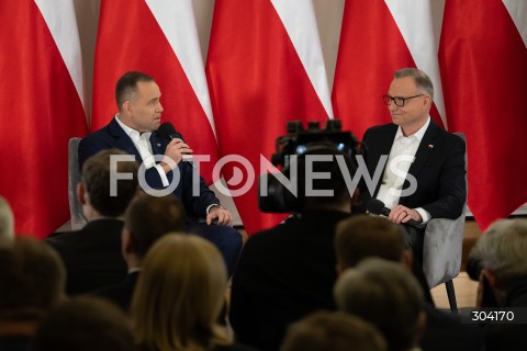  08.01.2026 WARSZAWA<br />SPOTKANIE PREZYDENTA KAROLA NAWROCKIEGO Z ANDRZEJEM DUDA<br />N/Z PREZYDENT KAROL NAWROCKI ANDRZEJ DUDA<br />FOT. MARCIN BANASZKIEWICZ / FOTONEWS  