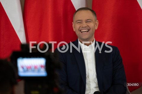  08.01.2026 WARSZAWA<br />SPOTKANIE PREZYDENTA KAROLA NAWROCKIEGO Z ANDRZEJEM DUDA<br />N/Z PREZYDENT KAROL NAWROCKI<br />FOT. MARCIN BANASZKIEWICZ / FOTONEWS  