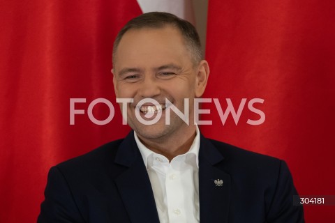  08.01.2026 WARSZAWA<br />SPOTKANIE PREZYDENTA KAROLA NAWROCKIEGO Z ANDRZEJEM DUDA<br />N/Z PREZYDENT KAROL NAWROCKI<br />FOT. MARCIN BANASZKIEWICZ / FOTONEWS  