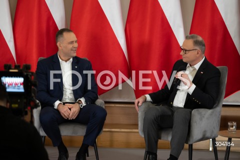  08.01.2026 WARSZAWA<br />SPOTKANIE PREZYDENTA KAROLA NAWROCKIEGO Z ANDRZEJEM DUDA<br />N/Z PREZYDENT KAROL NAWROCKI ANDRZEJ DUDA<br />FOT. MARCIN BANASZKIEWICZ / FOTONEWS  