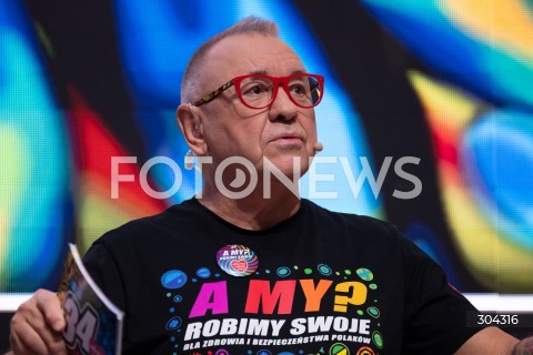  22.01.2026 WARSZAWA<br />KONFERENCJA PRASOWA PRZED 34. FINALEM WOSP<br />N/Z JERZY JUREK OWSIAK<br />FOT. MARCIN BANASZKIEWICZ / FOTONEWS  