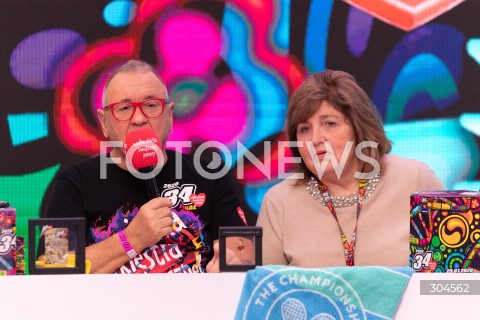  25.01.2026 WARSZAWA<br />34. FINAL WIELKIEJ ORKIESTRY SWIATECZNEJ POMOCY<br />N/Z JERZY JUREK OWSIAK LIDIA NIEDZWIEDZKA OWSIAK<br /> 