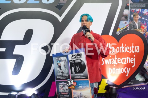  25.01.2026 WARSZAWA<br />34. FINAL WIELKIEJ ORKIESTRY SWIATECZNEJ POMOCY<br />N/Z MIKOLAJ TRYBULEC TRIBBS<br /> 