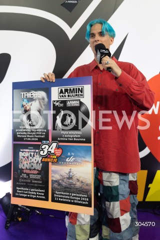  25.01.2026 WARSZAWA<br />34. FINAL WIELKIEJ ORKIESTRY SWIATECZNEJ POMOCY<br />N/Z MIKOLAJ TRYBULEC TRIBBS<br /> 