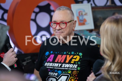  25.01.2026 WARSZAWA<br />34. FINAL WIELKIEJ ORKIESTRY SWIATECZNEJ POMOCY<br />N/Z JERZY JUREK OWSIAK<br /> 