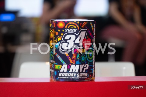  25.01.2026 WARSZAWA<br />34. FINAL WIELKIEJ ORKIESTRY SWIATECZNEJ POMOCY<br />N/Z PUSZKA FINALOWA<br /> 