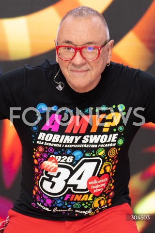  25.01.2026 WARSZAWA<br />34. FINAL WIELKIEJ ORKIESTRY SWIATECZNEJ POMOCY<br />N/Z JERZY JUREK OWSIAK<br /> 