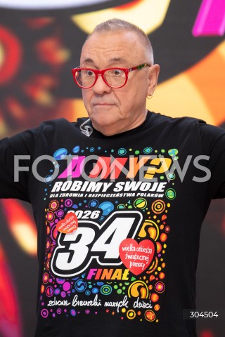  25.01.2026 WARSZAWA<br />34. FINAL WIELKIEJ ORKIESTRY SWIATECZNEJ POMOCY<br />N/Z JERZY JUREK OWSIAK<br /> 