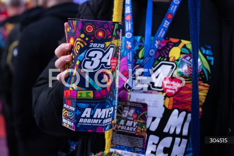  25.01.2026 WARSZAWA<br />34. FINAL WIELKIEJ ORKIESTRY SWIATECZNEJ POMOCY<br />N/Z PUSZKA WOSP<br /> 