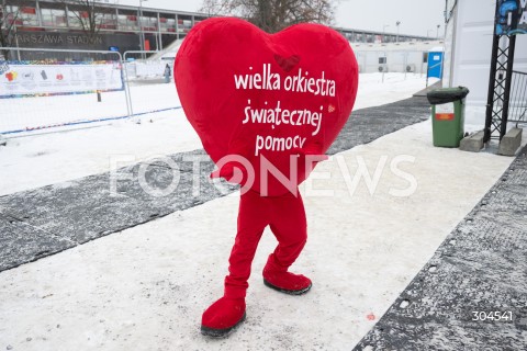  25.01.2026 WARSZAWA<br />34. FINAL WIELKIEJ ORKIESTRY SWIATECZNEJ POMOCY<br />N/Z SERDUSZKO WOSP MASKOTKA<br /> 