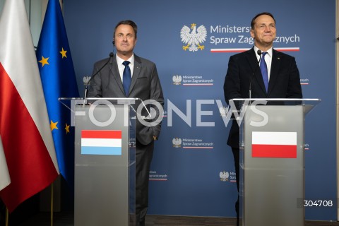  30.01.2026 WARSZAWA<br />KONFERENCJA PRASOWA RADOSLAWA SIKORSKIEGO Z MINISTREM SPRAW ZAGRANICZNYCH LUKSEMBURGA XAVIEREM BETTELEM<br /><br />PRESS CONFERENCE OF RADOSLAW SIKORSKI WITH THE MINISTER OF FOREIGN AFFAIRS OF LUXEMBOURG XAVIER BETTEL<br />N/Z XAVIER BETTEL RADOSLAW SIKORSKI<br />FOT. MARCIN BANASZKIEWICZ / FOTONEWS  