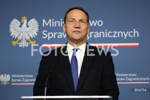  30.01.2026 WARSZAWA<br />KONFERENCJA PRASOWA RADOSLAWA SIKORSKIEGO Z MINISTREM SPRAW ZAGRANICZNYCH LUKSEMBURGA XAVIEREM BETTELEM<br /><br />PRESS CONFERENCE OF RADOSLAW SIKORSKI WITH THE MINISTER OF FOREIGN AFFAIRS OF LUXEMBOURG XAVIER BETTEL<br />N/Z RADOSLAW SIKORSKI<br />FOT. MARCIN BANASZKIEWICZ / FOTONEWS  