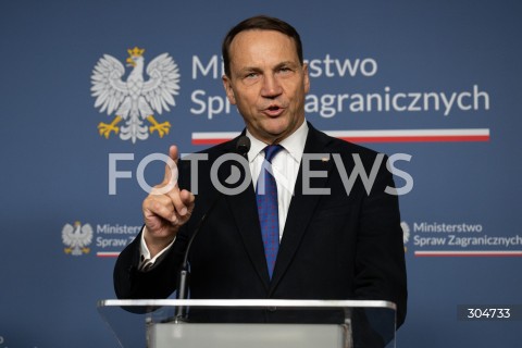  30.01.2026 WARSZAWA<br />KONFERENCJA PRASOWA RADOSLAWA SIKORSKIEGO Z MINISTREM SPRAW ZAGRANICZNYCH LUKSEMBURGA XAVIEREM BETTELEM<br /><br />PRESS CONFERENCE OF RADOSLAW SIKORSKI WITH THE MINISTER OF FOREIGN AFFAIRS OF LUXEMBOURG XAVIER BETTEL<br />N/Z RADOSLAW SIKORSKI<br />FOT. MARCIN BANASZKIEWICZ / FOTONEWS  