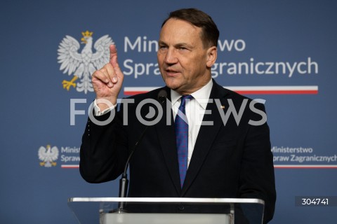 30.01.2026 WARSZAWA<br />KONFERENCJA PRASOWA RADOSLAWA SIKORSKIEGO Z MINISTREM SPRAW ZAGRANICZNYCH LUKSEMBURGA XAVIEREM BETTELEM<br /><br />PRESS CONFERENCE OF RADOSLAW SIKORSKI WITH THE MINISTER OF FOREIGN AFFAIRS OF LUXEMBOURG XAVIER BETTEL<br />N/Z RADOSLAW SIKORSKI<br />FOT. MARCIN BANASZKIEWICZ / FOTONEWS  