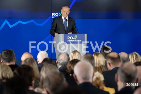  18.02.2026 WARSZAWA<br />KONFERENCJA POLSKA ROK PRZYSPIESZENIA<br />N/Z PREMIER DONALD TUSK<br />FOT. MARCIN BANASZKIEWICZ/FOTONEWS  