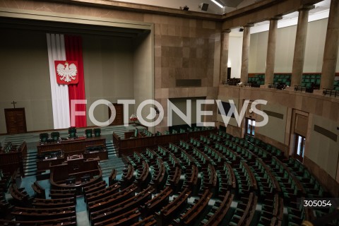  23.02.2026 WARSZAWA<br />KONFERENCJA PRASOWA EUROPOSLOW PIS<br />N/Z SEJM SALA PLENARNA PUSTA <br />FOT. MARCIN BANASZKIEWICZ/FOTONEWS  