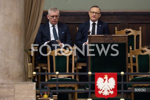  26.02.2026 WARSZAWA<br />POSIEDZENIE SEJMU<br />EXPOSE MINISTRA SPRAW ZAGRANICZNYCH<br />N/Z SLAWOMIR CENCKIEWICZ RAFAL LESKIEWICZ<br />FOT. MARCIN BANASZKIEWICZ/FOTONEWS  