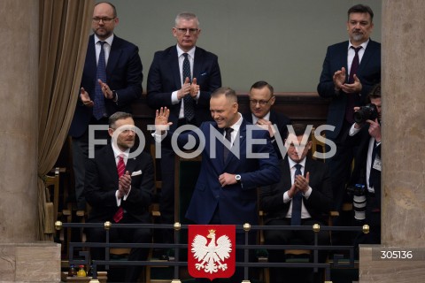  26.02.2026 WARSZAWA<br />POSIEDZENIE SEJMU<br />EXPOSE MINISTRA SPRAW ZAGRANICZNYCH<br />N/Z KAROL NAWROCKI MARCIN PRZYDACZ ZBIGNIEW BOGUCKI SLAWOMIR CENCKIEWICZ RAFAL LESKIEWICZ PAWEL SZEFERNAKER<br />FOT. MARCIN BANASZKIEWICZ/FOTONEWS  