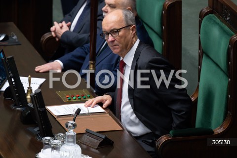  26.02.2026 WARSZAWA<br />POSIEDZENIE SEJMU<br />EXPOSE MINISTRA SPRAW ZAGRANICZNYCH<br />N/Z MARSZALEK WLODZIMIERZ CZARZASTY<br />FOT. MARCIN BANASZKIEWICZ/FOTONEWS  