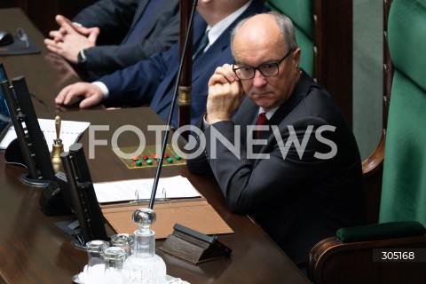  26.02.2026 WARSZAWA<br />POSIEDZENIE SEJMU<br />EXPOSE MINISTRA SPRAW ZAGRANICZNYCH<br />N/Z MARSZALEK WLODZIMIERZ CZARZASTY<br />FOT. MARCIN BANASZKIEWICZ/FOTONEWS  