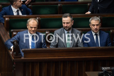  26.02.2026 WARSZAWA<br />POSIEDZENIE SEJMU<br />EXPOSE MINISTRA SPRAW ZAGRANICZNYCH<br />N/Z DONALD TUSK WLADYSLAW KOSINIAK KAMYSZ KRZYSZTOF GAWKOWSKI<br />FOT. MARCIN BANASZKIEWICZ/FOTONEWS  