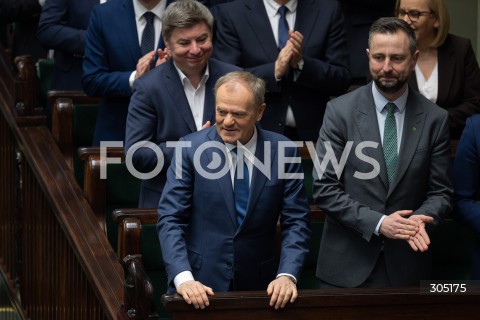  26.02.2026 WARSZAWA<br />POSIEDZENIE SEJMU<br />EXPOSE MINISTRA SPRAW ZAGRANICZNYCH<br />N/Z PREMIER DONALD TUSK WLADYSLAW KOSINIAK KAMYSZ<br />FOT. MARCIN BANASZKIEWICZ/FOTONEWS  