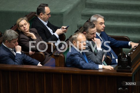  26.02.2026 WARSZAWA<br />POSIEDZENIE SEJMU<br />EXPOSE MINISTRA SPRAW ZAGRANICZNYCH<br />N/Z DONALD TUSK WLADYSKAW KOSINIAK KAMYSZ KRZYSZTOF GAWKOWSKI<br />FOT. MARCIN BANASZKIEWICZ/FOTONEWS  