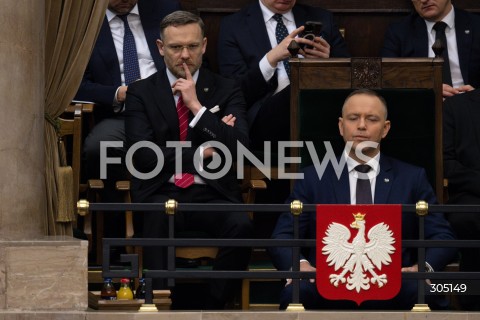  26.02.2026 WARSZAWA<br />POSIEDZENIE SEJMU<br />EXPOSE MINISTRA SPRAW ZAGRANICZNYCH<br />N/Z KAROL NAWROCKI ZBIGNIEW BOGUCKI<br />FOT. MARCIN BANASZKIEWICZ/FOTONEWS  