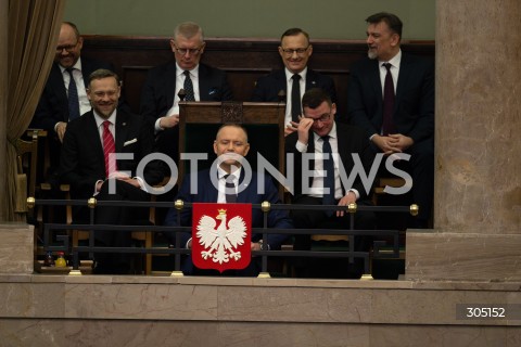  26.02.2026 WARSZAWA<br />POSIEDZENIE SEJMU<br />EXPOSE MINISTRA SPRAW ZAGRANICZNYCH<br />N/Z KAROL NAWROCKI MARCIN PRZYDACZ ZBIGNIEW BOGUCKI SLAWOMIR CENCKIEWICZ RAFAL LESKIEWICZ PAWEL SZEFERNAKER<br />FOT. MARCIN BANASZKIEWICZ/FOTONEWS  