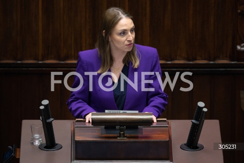  26.02.2026 WARSZAWA<br />POSIEDZENIE SEJMU RP<br />N/Z KINGA GAJEWSKA<br />FOT. MARCIN BANASZKIEWICZ/FOTONEWS  