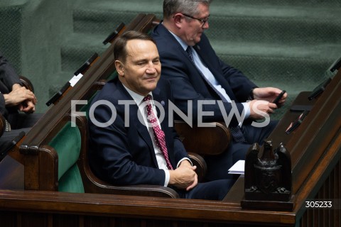  26.02.2026 WARSZAWA<br />POSIEDZENIE SEJMU RP<br />N/Z RADOSLAW SIKORSKI<br />FOT. MARCIN BANASZKIEWICZ/FOTONEWS  