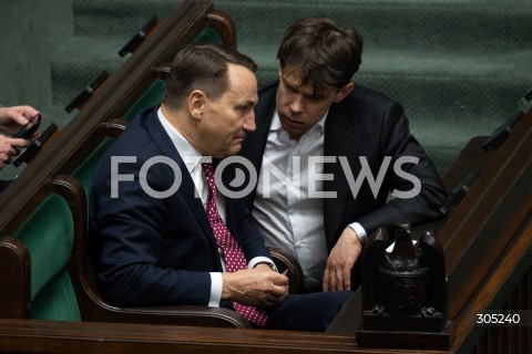  26.02.2026 WARSZAWA<br />POSIEDZENIE SEJMU RP<br />N/Z RADOSLAW SIKORSKI MICHAL KOLODZIEJCZAK<br />FOT. MARCIN BANASZKIEWICZ/FOTONEWS  
