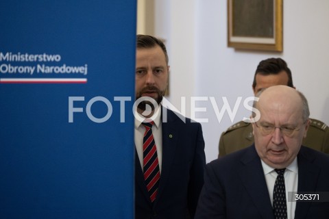  06.03.2026 WARSZAWA<br />SPOTKANIE SZEFA MON Z KOMISARZEM DS. OBRONY I PRZESTRZENI KOSMICZNEJ UE<br />POLISH DEFENCE MINISTER MEETS EU COMMISSIONER FOR DEFENCE AND SPACE<br />N/Z WLADYSLAW KOSINIAK KAMYSZ ANDRIUS KUBILIUS<br />FOT. MARCIN BANASZKIEWICZ/FOTONEWS  