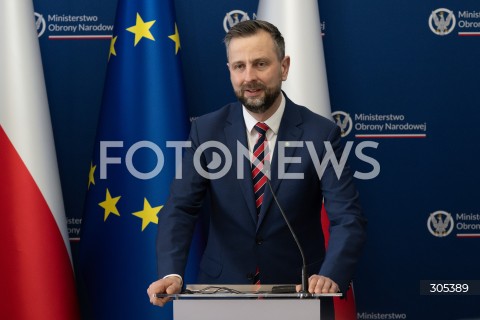  06.03.2026 WARSZAWA<br />SPOTKANIE SZEFA MON Z KOMISARZEM DS. OBRONY I PRZESTRZENI KOSMICZNEJ UE<br />POLISH DEFENCE MINISTER MEETS EU COMMISSIONER FOR DEFENCE AND SPACE<br />N/Z WLADYSLAW KOSINIAK KAMYSZ<br />FOT. MARCIN BANASZKIEWICZ/FOTONEWS  