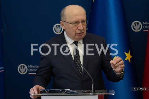  06.03.2026 WARSZAWA<br />SPOTKANIE SZEFA MON Z KOMISARZEM DS. OBRONY I PRZESTRZENI KOSMICZNEJ UE<br />POLISH DEFENCE MINISTER MEETS EU COMMISSIONER FOR DEFENCE AND SPACE<br />N/Z ANDRIUS KUBILIUS<br />FOT. MARCIN BANASZKIEWICZ/FOTONEWS  