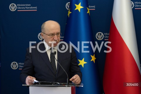  06.03.2026 WARSZAWA<br />SPOTKANIE SZEFA MON Z KOMISARZEM DS. OBRONY I PRZESTRZENI KOSMICZNEJ UE<br />POLISH DEFENCE MINISTER MEETS EU COMMISSIONER FOR DEFENCE AND SPACE<br />N/Z ANDRIUS KUBILIUS<br />FOT. MARCIN BANASZKIEWICZ/FOTONEWS  