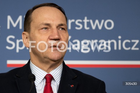  07.03.2026 WARSZAWA<br />KONFERENCJA PRASOWA MINISTRA SPRAW ZAGRANICZNYCH I MINISTRA SPORTU I TURYSTYKI<br />N/Z RADOSLAW SIKORSKI<br />FOT. MARCIN BANASZKIEWICZ/FOTONEWS  