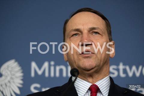 07.03.2026 WARSZAWA<br />KONFERENCJA PRASOWA MINISTRA SPRAW ZAGRANICZNYCH I MINISTRA SPORTU I TURYSTYKI<br />N/Z RADOSLAW SIKORSKI<br />FOT. MARCIN BANASZKIEWICZ/FOTONEWS  