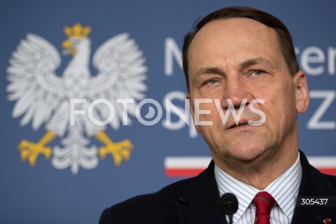 07.03.2026 WARSZAWA<br />KONFERENCJA PRASOWA MINISTRA SPRAW ZAGRANICZNYCH I MINISTRA SPORTU I TURYSTYKI<br />N/Z RADOSLAW SIKORSKI<br />FOT. MARCIN BANASZKIEWICZ/FOTONEWS  