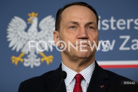  07.03.2026 WARSZAWA<br />KONFERENCJA PRASOWA MINISTRA SPRAW ZAGRANICZNYCH I MINISTRA SPORTU I TURYSTYKI<br />N/Z RADOSLAW SIKORSKI<br />FOT. MARCIN BANASZKIEWICZ/FOTONEWS  
