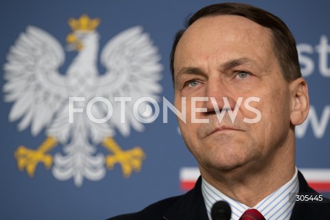 07.03.2026 WARSZAWA<br />KONFERENCJA PRASOWA MINISTRA SPRAW ZAGRANICZNYCH I MINISTRA SPORTU I TURYSTYKI<br />N/Z RADOSLAW SIKORSKI<br />FOT. MARCIN BANASZKIEWICZ/FOTONEWS  