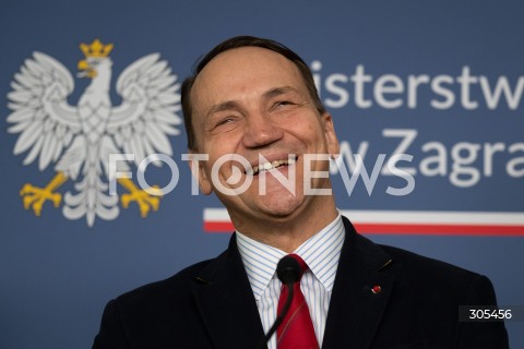  07.03.2026 WARSZAWA<br />KONFERENCJA PRASOWA MINISTRA SPRAW ZAGRANICZNYCH I MINISTRA SPORTU I TURYSTYKI<br />N/Z RADOSLAW SIKORSKI<br />FOT. MARCIN BANASZKIEWICZ/FOTONEWS  