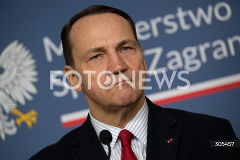  07.03.2026 WARSZAWA<br />KONFERENCJA PRASOWA MINISTRA SPRAW ZAGRANICZNYCH I MINISTRA SPORTU I TURYSTYKI<br />N/Z RADOSLAW SIKORSKI<br />FOT. MARCIN BANASZKIEWICZ/FOTONEWS  