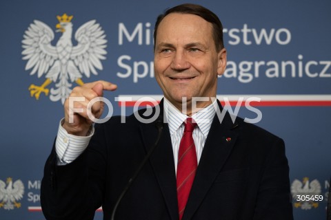  07.03.2026 WARSZAWA<br />KONFERENCJA PRASOWA MINISTRA SPRAW ZAGRANICZNYCH I MINISTRA SPORTU I TURYSTYKI<br />N/Z RADOSLAW SIKORSKI<br />FOT. MARCIN BANASZKIEWICZ/FOTONEWS  
